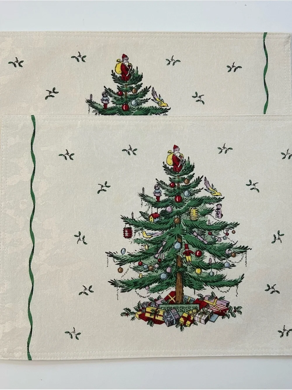Spode Christmas Tree Green Holiday Table Linen